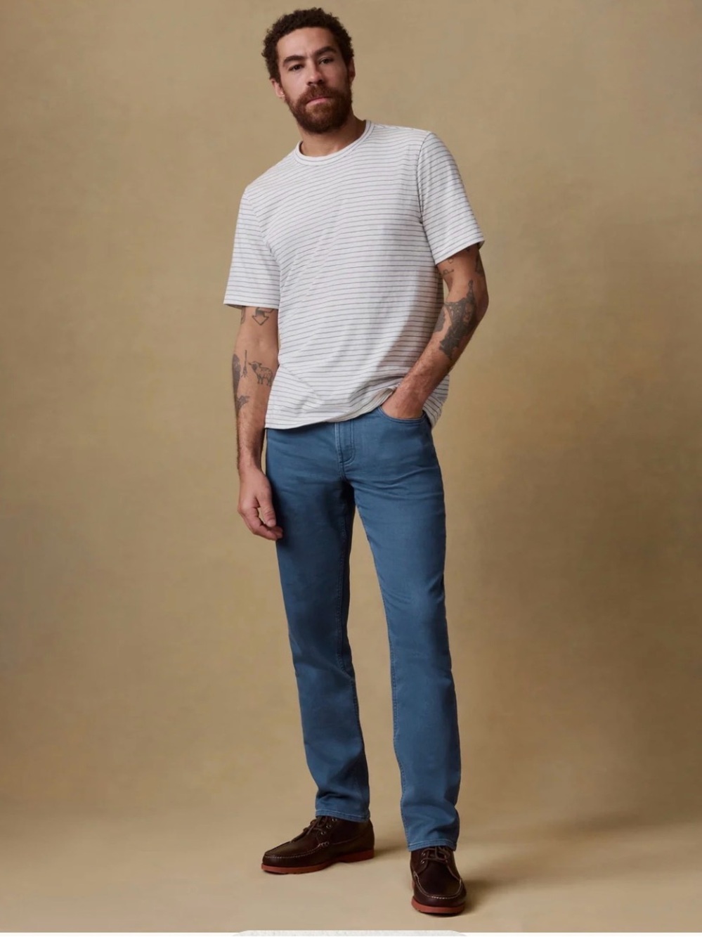 Men’s Like New Faherty Stretch Terry 5-Pocket Pant- 34x32